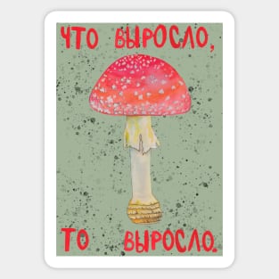 Fly agaric mushroom "Что выросло, то выросло" Sticker